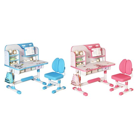 Ergonomic Desk Chair 2Pcs/Set Premium Kids Study Set, Height Adjustable Children School Table Set with Astronaut Pattern, Large Writing Board,