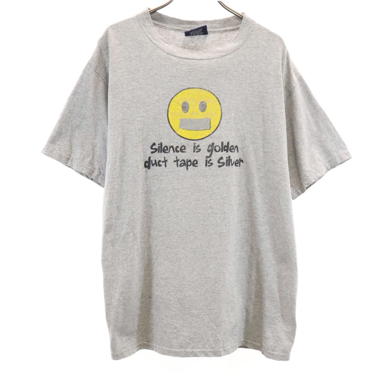 

JANSPORTS Футболка с принтом и коротким рукавом M серая Мужская Б/у