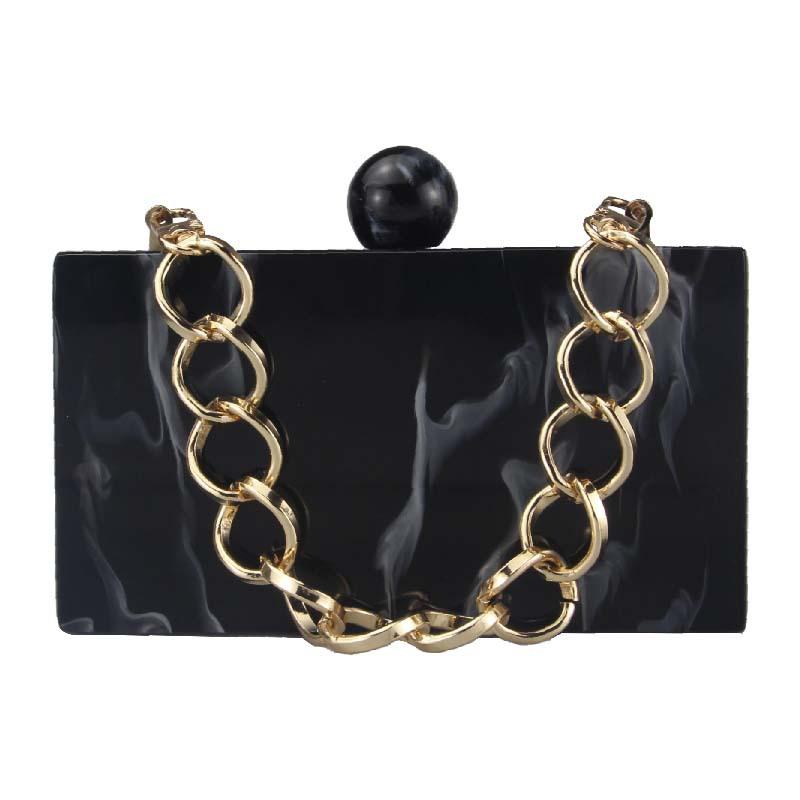 Acrylic Handbags Clutch Evening Bag Female Wedding Party Luxury Brand Designer Marble Square Shoulder Crossbody Women's Bags
