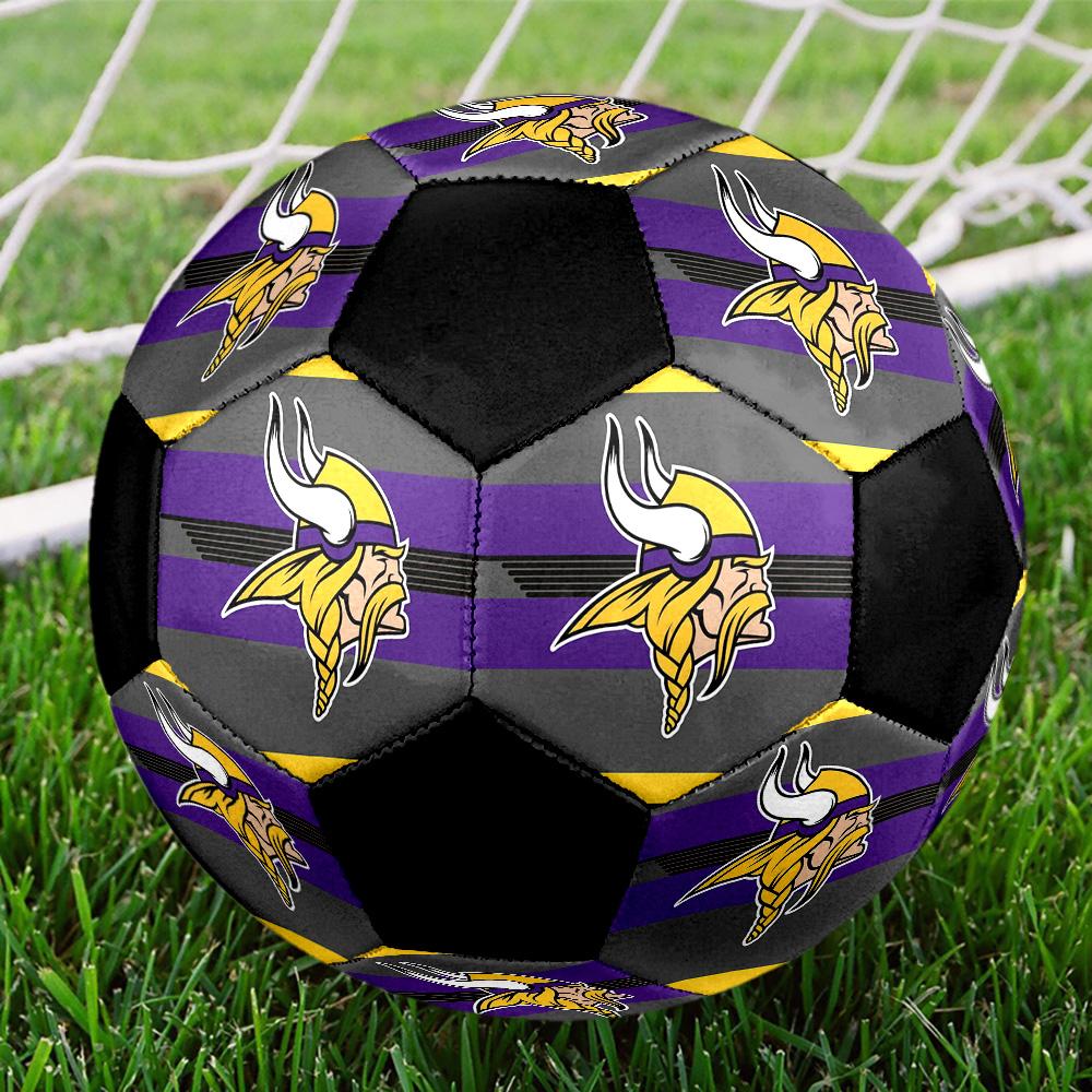 Minnesota Vikings Soccer Ball Colorful All Ages Machine Stitched PVC Competition Ready Durable High-Bounce.SIZE5