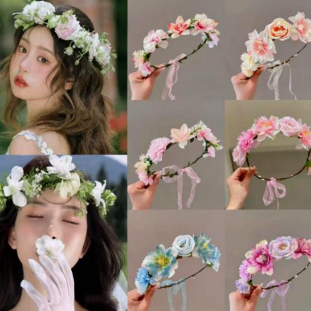 Multistyles Women Wedding Floral Headband Fashion Party Bride Garland  Wedding Baby Shower Decor