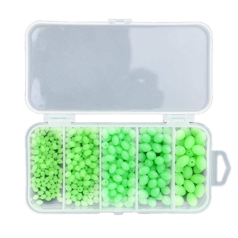 

375Pcs/Set Fishing Beads Night Fishing Soft Beads Glow Sea Fishing Lures Green Eggs Fishing Tackles Tool 1