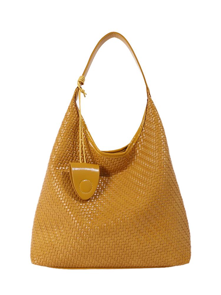 Woven Commuting Tote Bag with Stylish Design and Large Capacity
