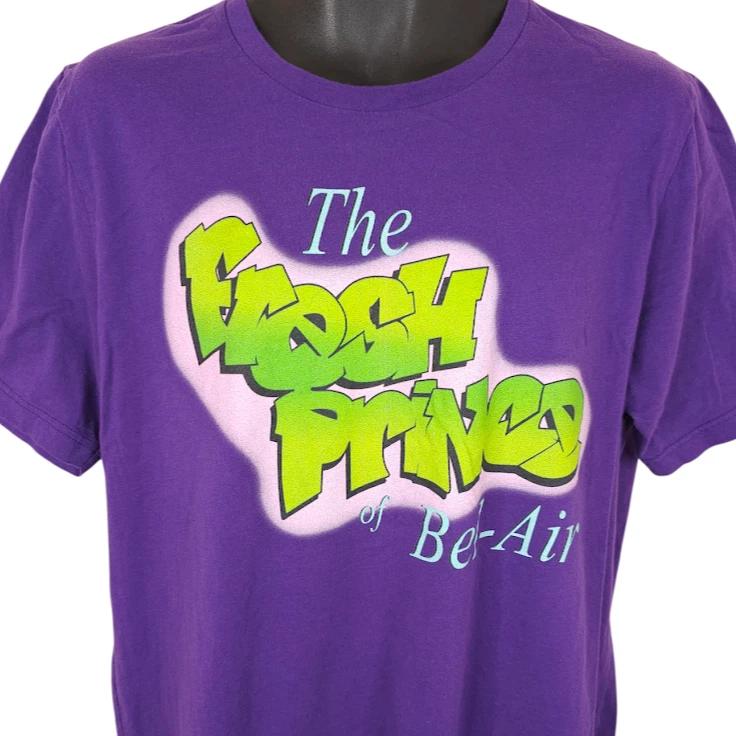 Fresh Prince Of Bel Air 100% Cotton T-shirt Mens Tees Top Mens Size XL Purple 90s Sitcom TV Series
