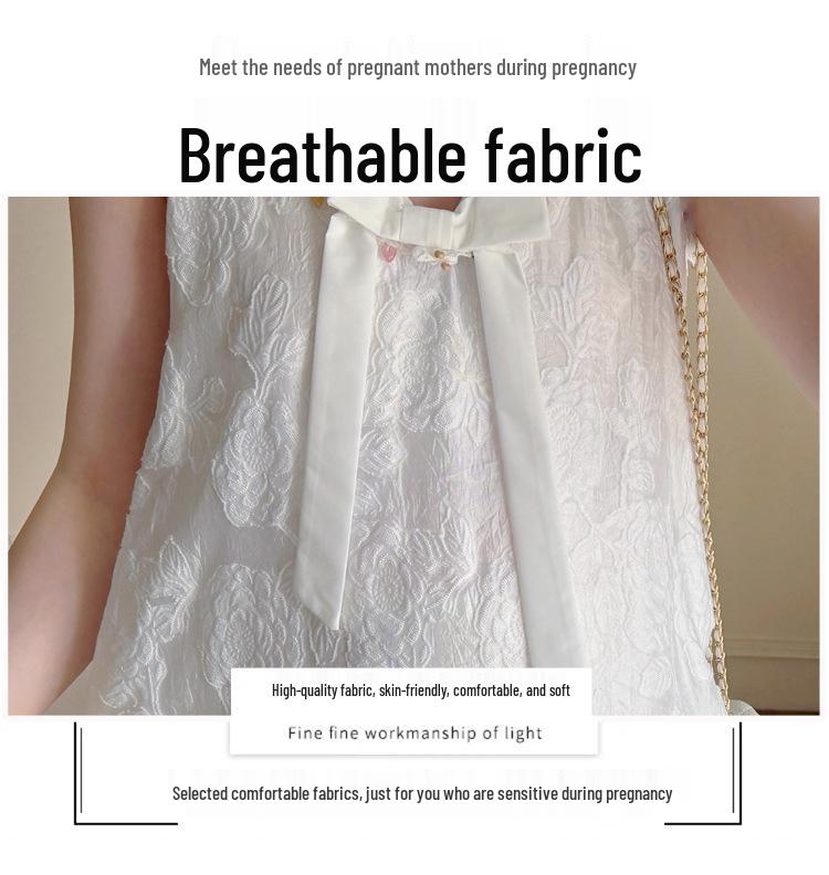 2026 Summer Slim Fit French Fairy Plus Size Sleeveless Maternity Dress