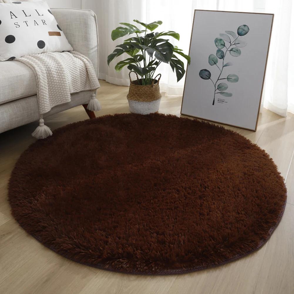 Soft Round Carpet Rug For Bedrooms Living Room Study Tent Solid Color Floor Car Thick Soft Plush Anti Slip Carpet Children Rug
