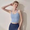 Women's Shockproof Push-Up Strappy Sports Bra - Color Block, Anti-Exposure, Perfect for Spring/Summer Fitness, Running, and Yoga.