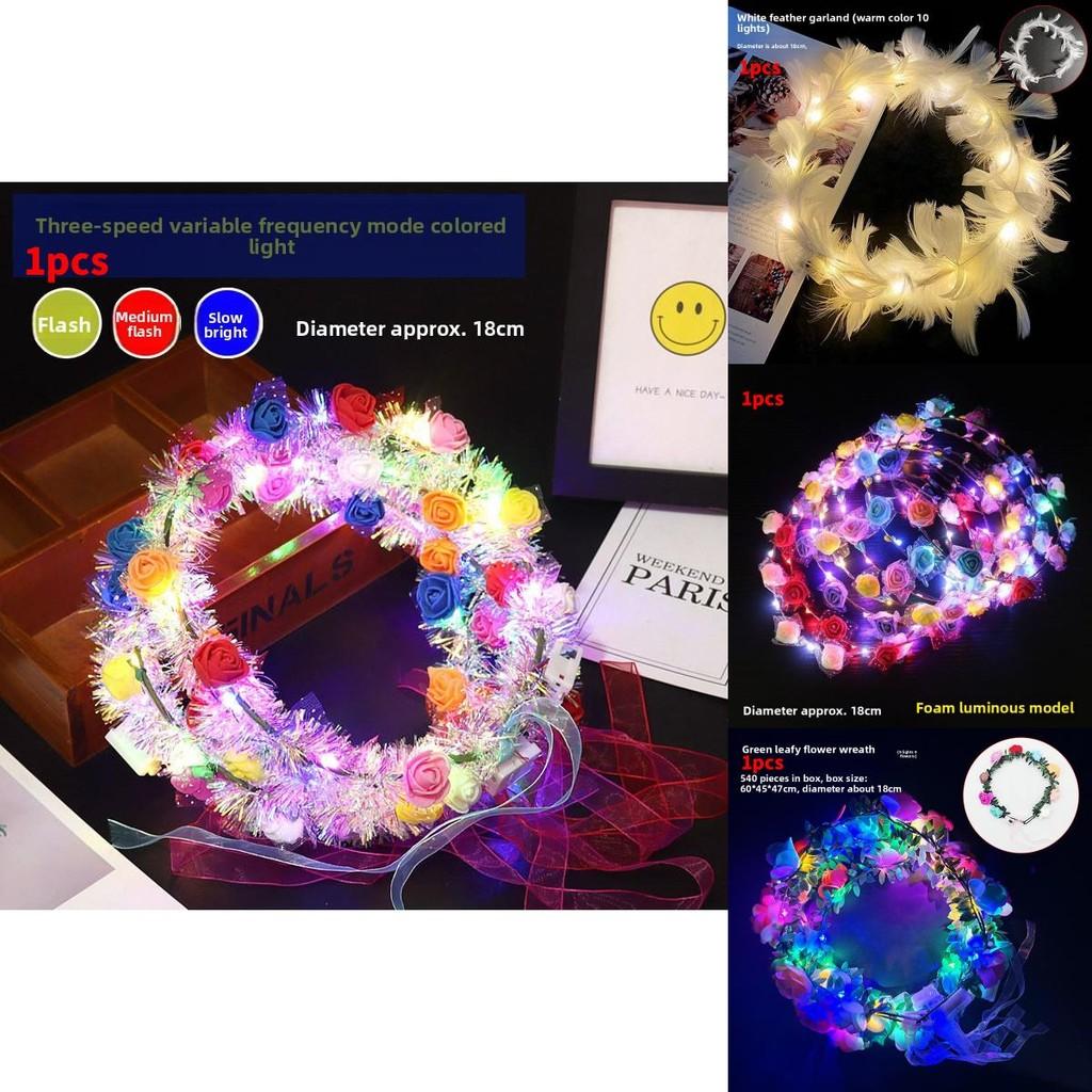 Led Light Flower Hair Accessory For Brides And Party Decorations Suitable For All Ages