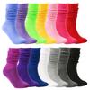 Women Calf Socks, Middle Tube Solid Color Crew Socks Colorful Mid-length Stockings Fashion Socks for Women