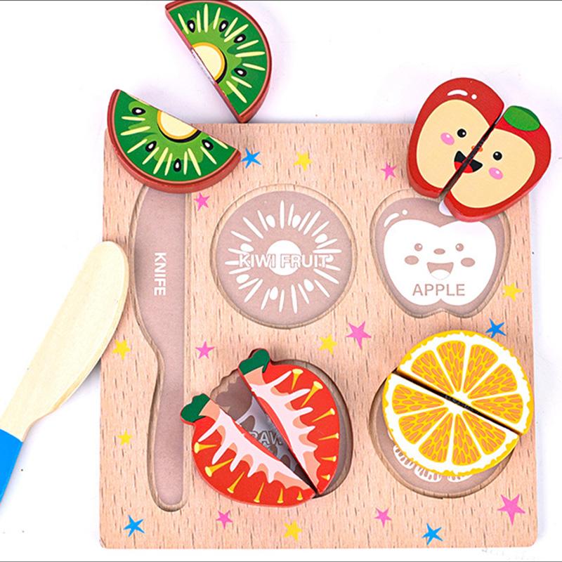 Kinder Aufreihen / Schneiden Spaß Set Holz Kinder Montessori Lernspielzeug Memory Match Spiele Für Intelligenzspielzeug TMZ