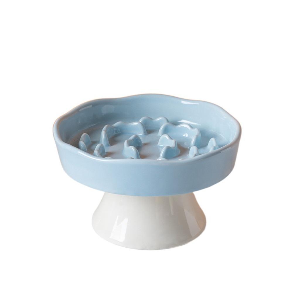 

Multi-use Pet High Foot Bowl Cute Dog Feeding Basin Pet Drinking Feeder Neck Protection синий