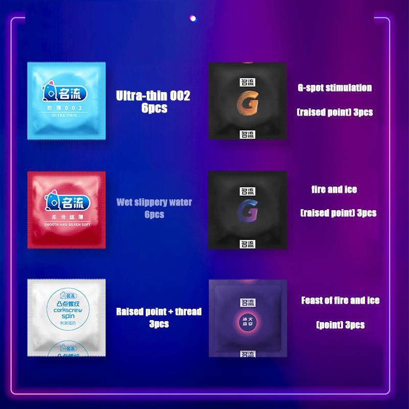 24pcs Natural Latex Condom 52mm Tight Delay Sex Smooth Pellet Penis Sleeve Adults