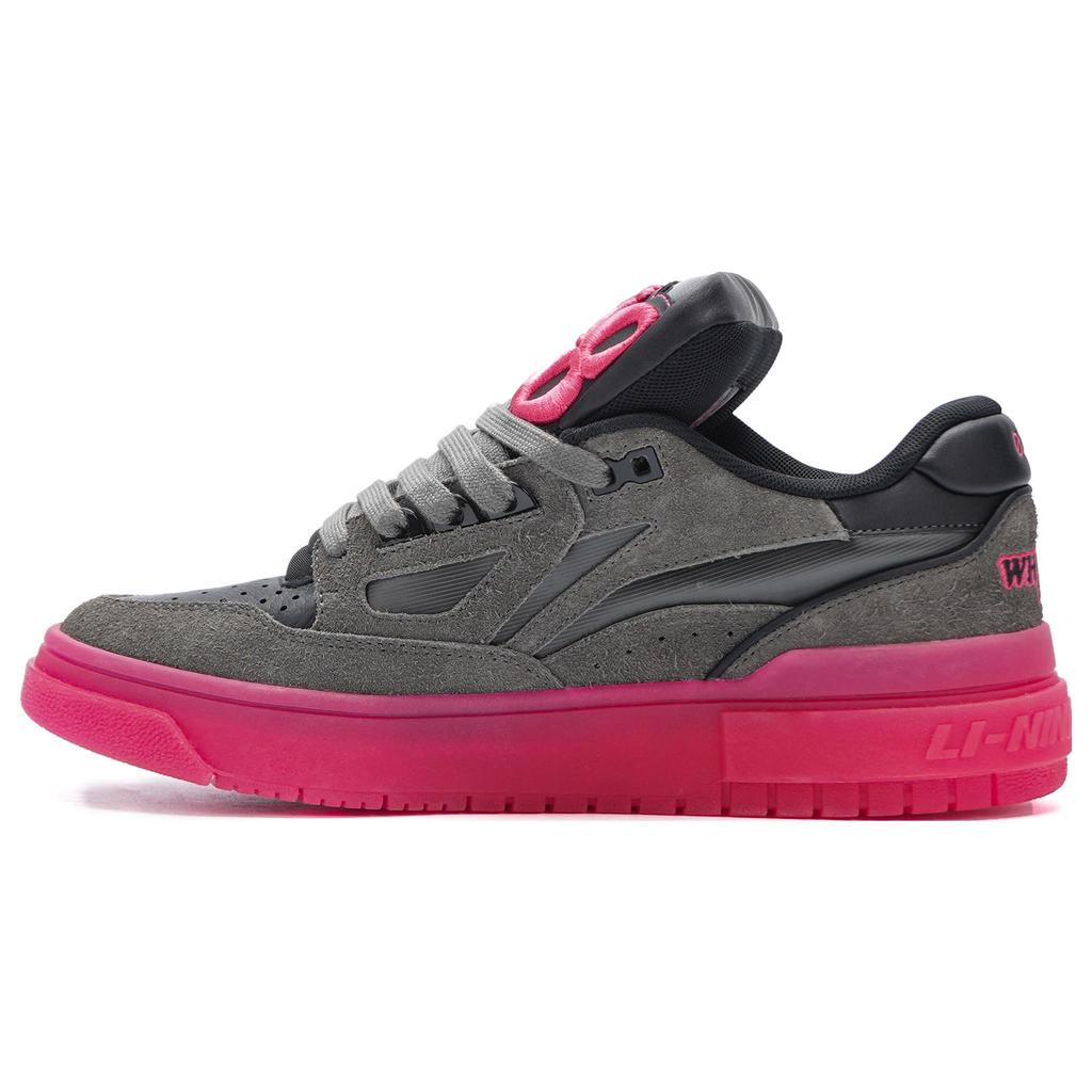 WHOOSIS x Li Ning Rookie Textile, Synthetic Leather, Leather Slip Resistant Abrasion Resistant Low top Skateboard Shoes ABCS115-3