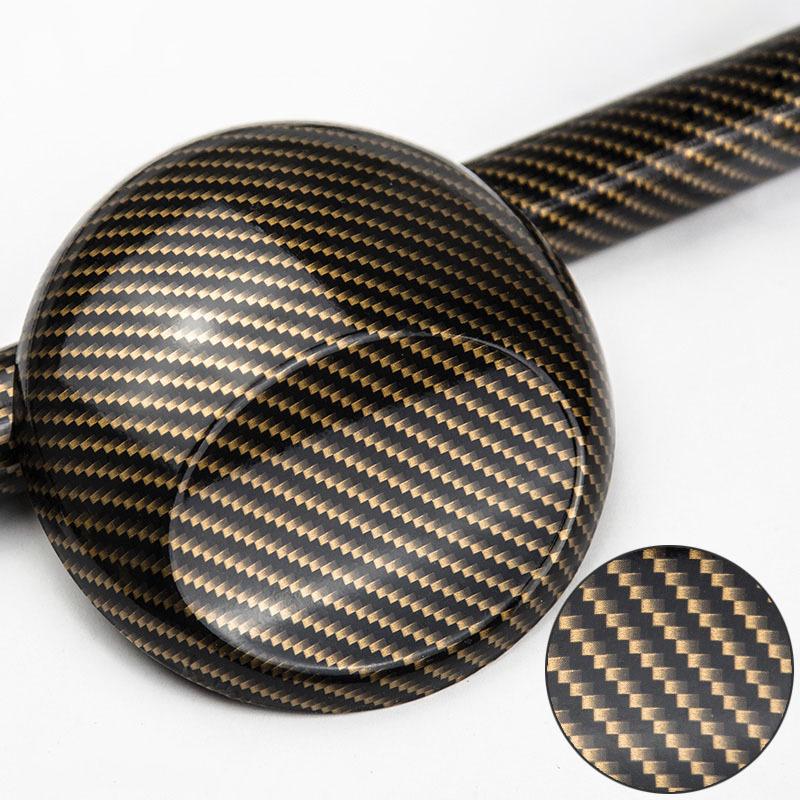 

Super Glossy Black Gold Carbon Fibre Vinyl Sticker Wrap Film Car Sticker Weatherproof Automotive Use 30x152cm