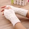 1Pc Women's Fingerless Warm Gloves Sun Protection Cover Autumn Winter Cold Protection Knitted Gloves for Halloween,Daily Wear