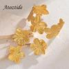 Atoztide Gold Color Vintage Flowers Bracelet Earring Ring Jewelry Set for Women Stainless Steel Exquisite Flower Set Daily Gift