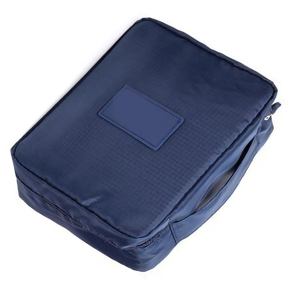 Torba do przechowywania kosmetyków do makijażu Tkanina Oxford Uchwyt Zamknięcie na zamek Błyskawiczny Kosmetyczka Podróżna Ciemnoniebieska