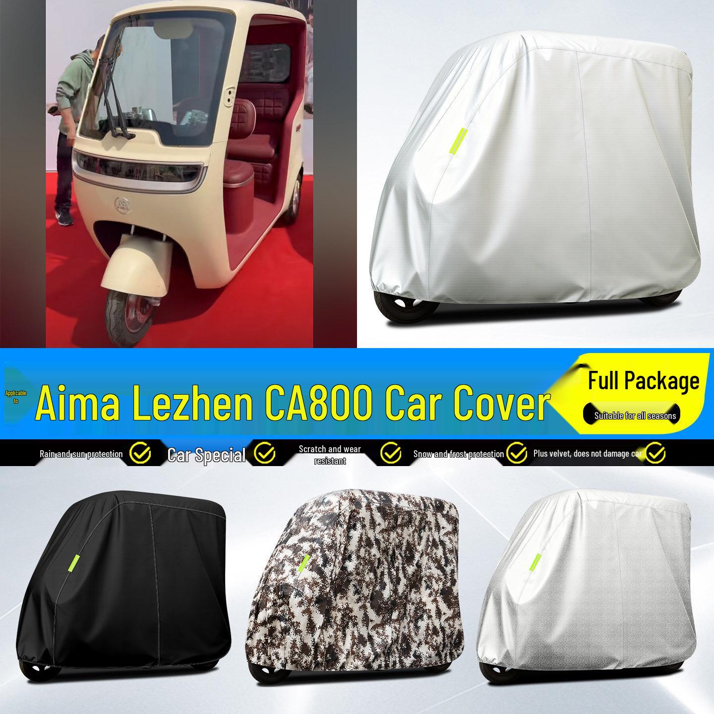 

Aima Lezhen CA800 Electric Tricycle Rainproof Sunshade Cover Coat and Accessories Aluminum Silver Checkered Full Cover F
