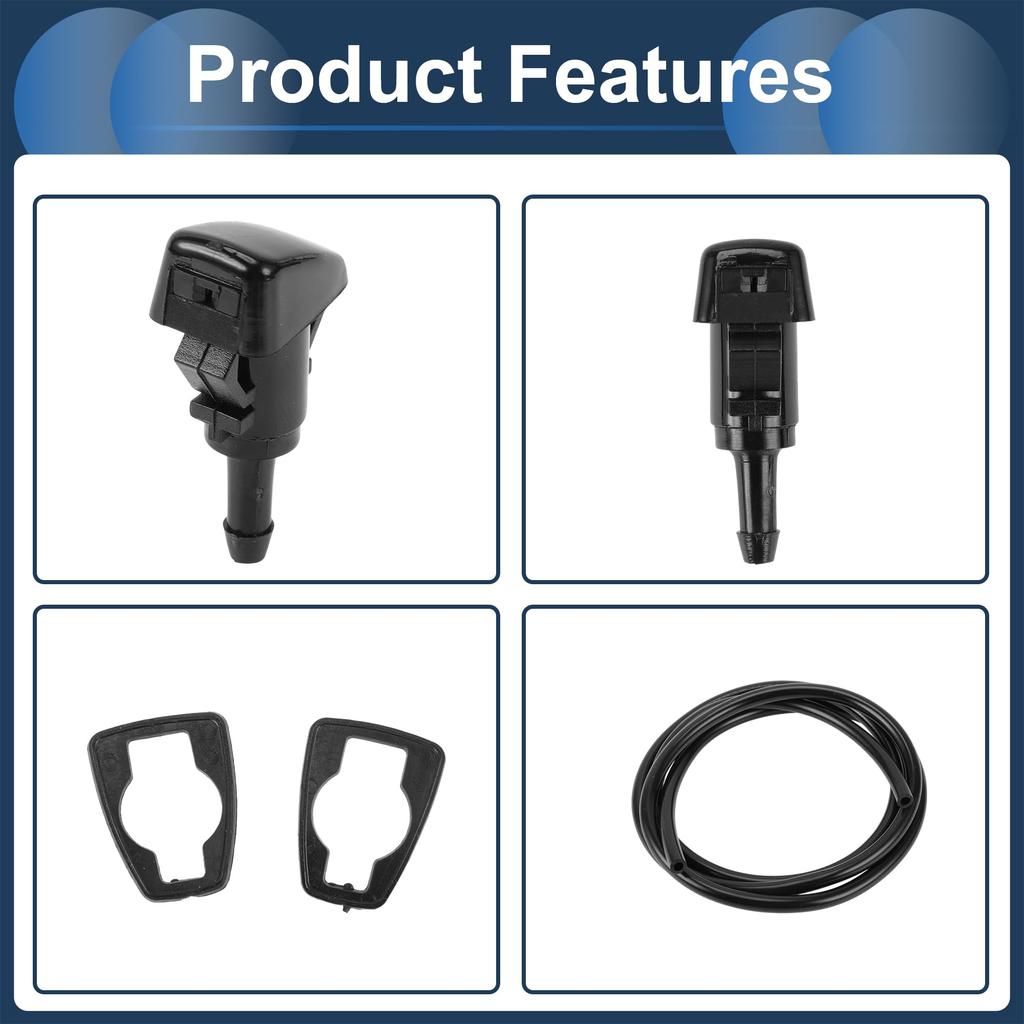 INFINAUTO Front Windshield Washer Nozzle with 2 Gaskets 1.2m Hose