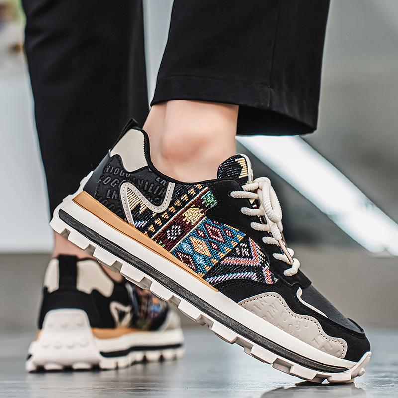 Neue Herrenschuhe in Übergröße Mode lässige Sportschuhe Herren Plateau-Sneaker Atmungsaktive Mesh-Laufschuhe Herren Slipper