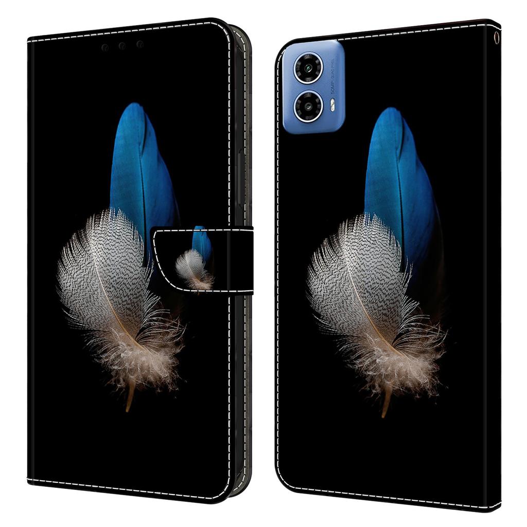 Für Motorola Moto G24 Power Leder Ständerhülle 3D Musterdruck Brieftasche Handyhülle