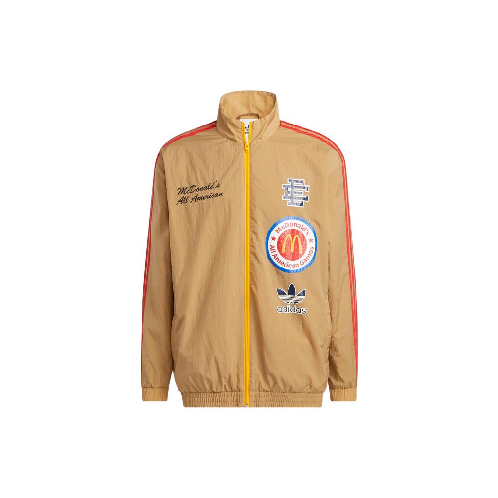 adidas Originals Trefoil X Eric Emanuel McDonalds Striped Sports Jacket 1 Men Outerwear Brown HI5589