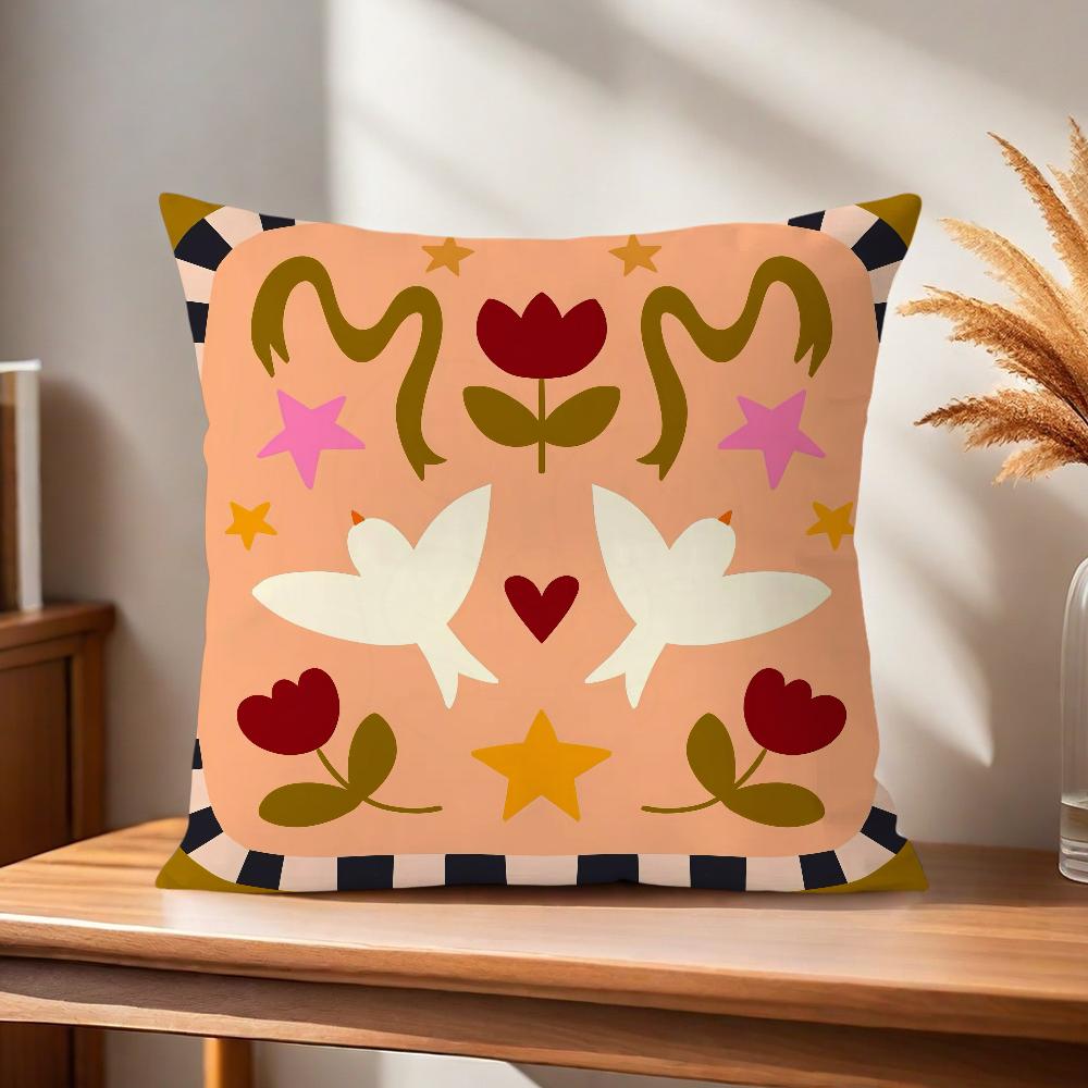 Comfortable Soft Pillow Case for Sofa Modern Living Room Home Flower Stylish Frame Office Abstract Decor and Protective Covers