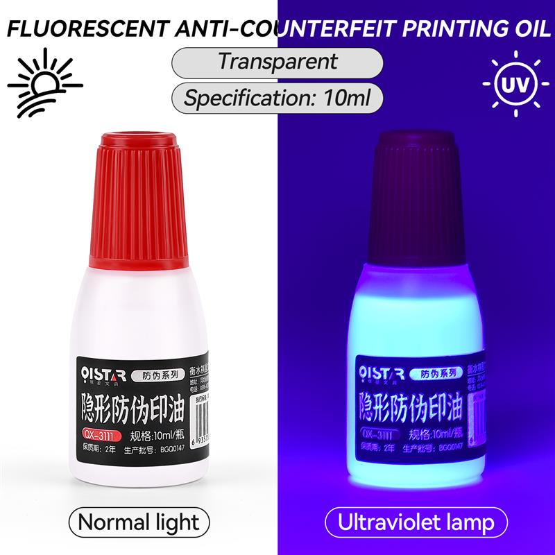 

10 мл Оранжево-желтый Пурпурно-красный Печатная краска для печати печатей УФ Невидимая Защита от подделок Для бумаги, Счетов, Пластика, Кожи, Дерева, Металла
