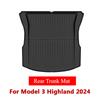For Tesla Model 3 Highland 2025 2025 Front and Back Trunk Mat TPE Carpet Waterproof Weather-resistant Pads Up and Down Layer Mat