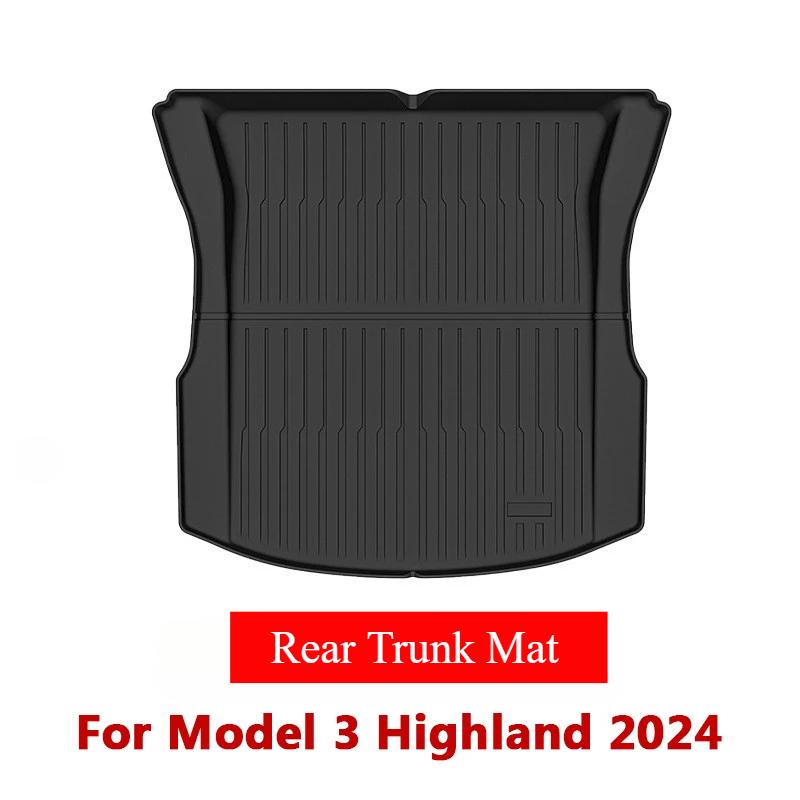 For Tesla Model 3 Highland 2025 2025 Front and Back Trunk Mat TPE Carpet Waterproof Weather-resistant Pads Up and Down Layer Mat
