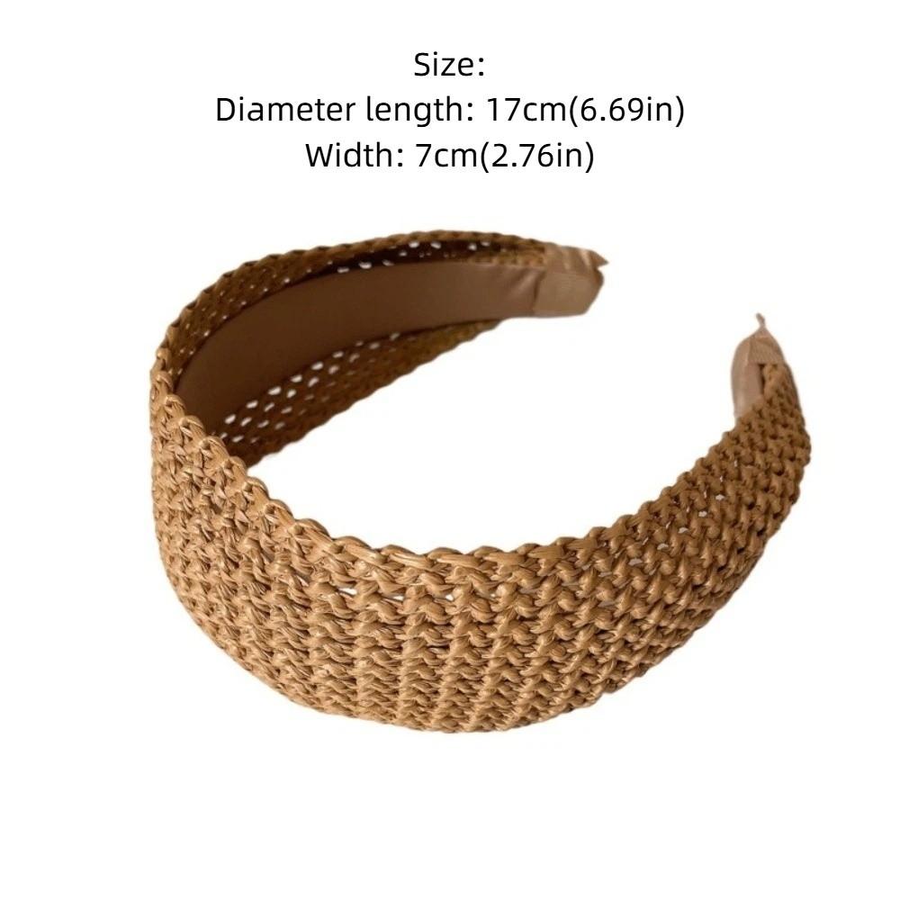 Bandeau Cheveux Ajouré Tressage Rotin Accessoires Cheveux Élégant Bandeau Tressage Paille Femme