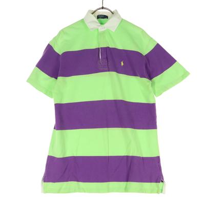 Polo by Ralph Lauren One-point Logo Border Pattern Short Sleeve Lager Shirt Kid's Used