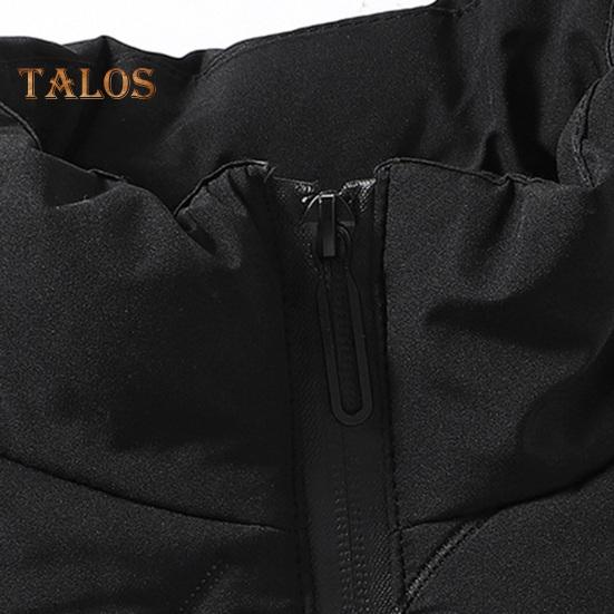 Gilet da uomo con collo alto, senza maniche, chiusura lampo, gilet invernale con tasche, tinta unita, imbottitura spessa, cappotto in cotone