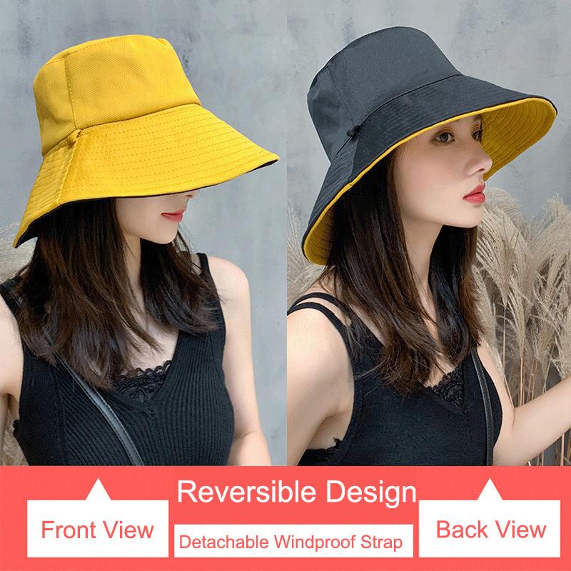 Reversible Sun Hat For Women - Wide Brim Sun Protection Bucket Hat, Spring And Summer Style