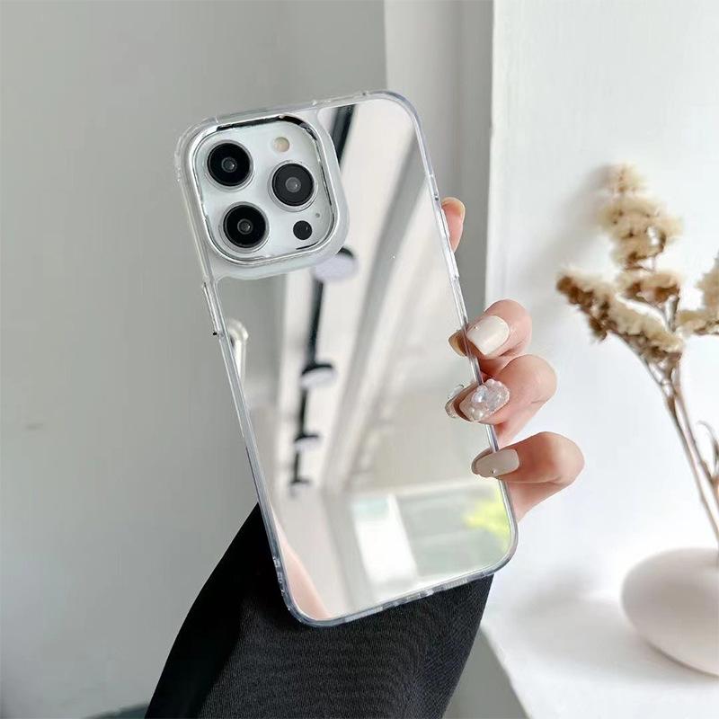 

Iphone17Promax Mirror Mobile Phone Case Is Suitable For Apple 14 Makeup Mirror 15 Simple 13 Ultra-Thin Niche 8P Hard iPhone 17Promax