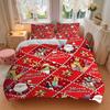 3pcs Merry Christmas! Santa Claus & Friends Bedding Set, Includes One Quilt Cover and Two Pillowcases (No Core), Festive Gift for Bedroom
