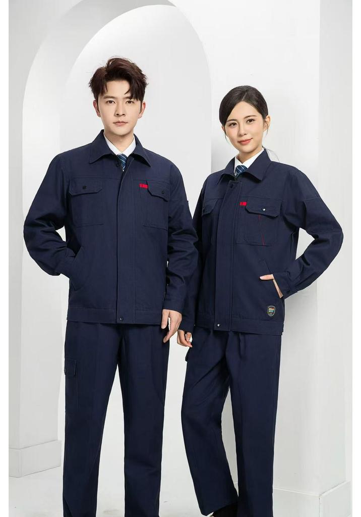 Durable Cotton Workwear Set: Anti-Scald, Long Sleeve, Wear-Resistant Clothing for Auto Repair and Electric Welding
