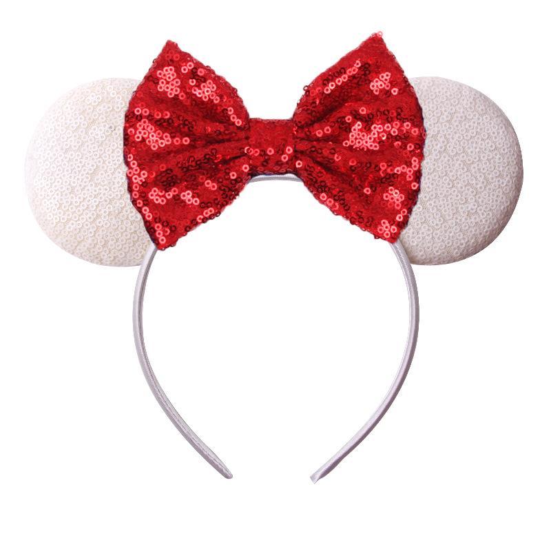 Newest Mouse Ears Headband Kid Adult Festival Party Sequins HairBow Hairband Women Girl Hair Accessories Gift