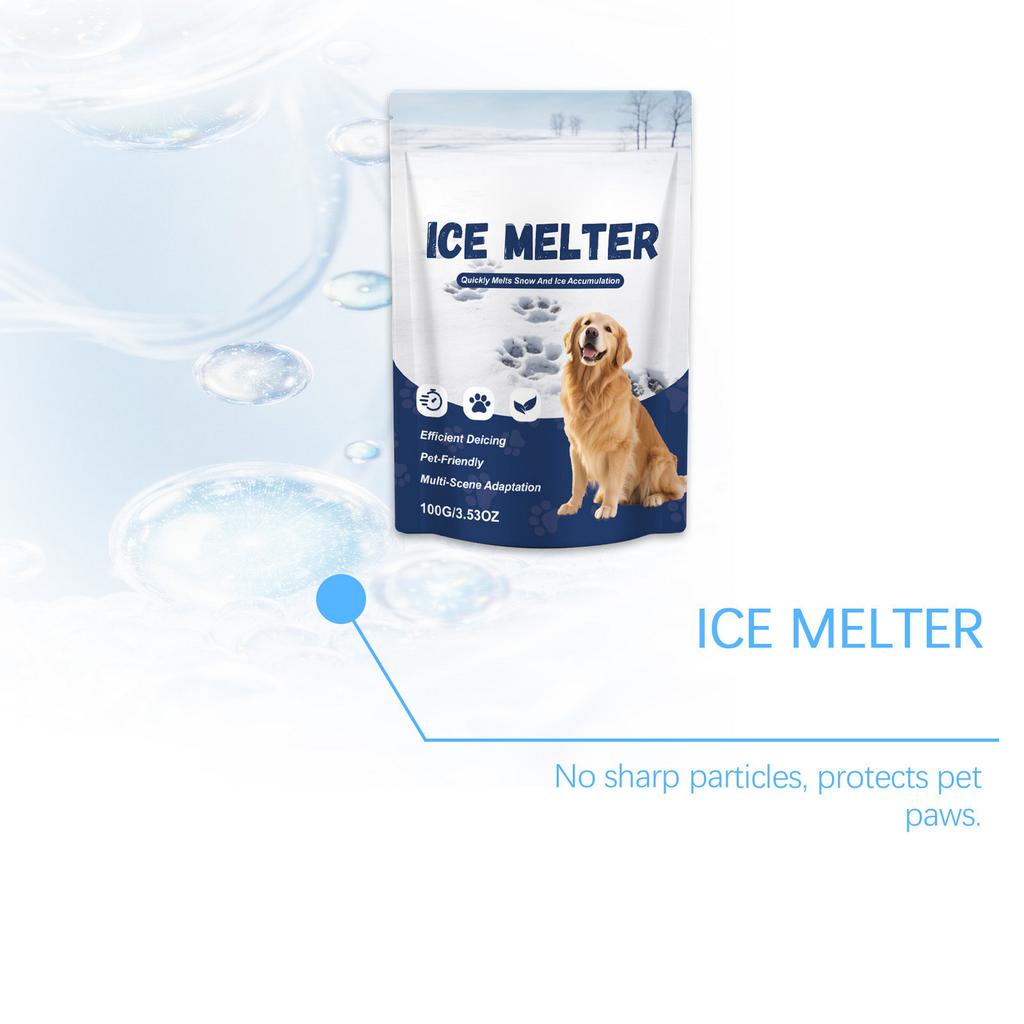 Pet Ice Melter 100g Fast Snow Removal Gentle Paw-Protection Anti Slip For Home Yard Use