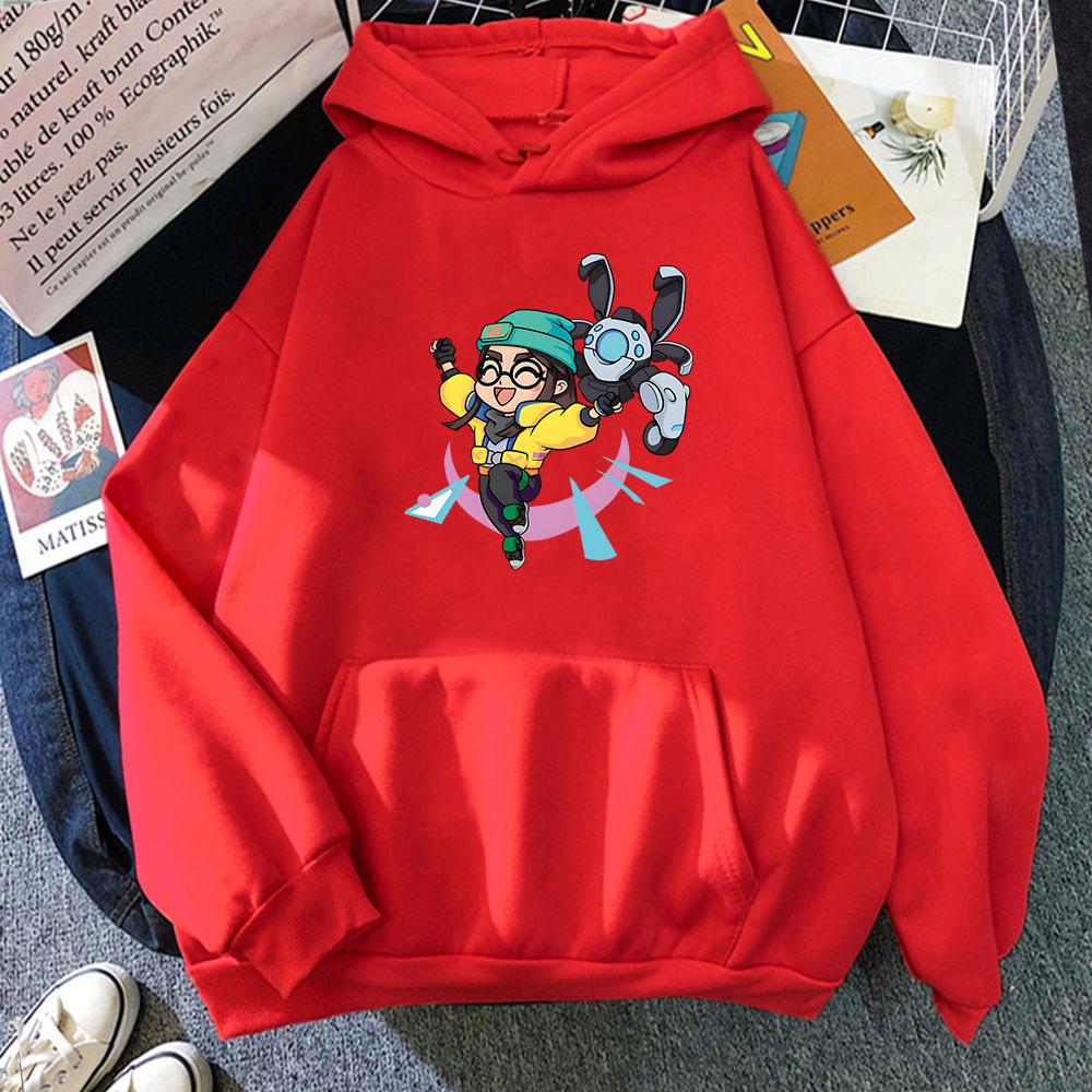 

Killjoy VALORANT толстовки мужские унисекс с мультяшным принтом забавные толстовки в стиле Харадзюку женская 2021 зимняя одежда топы Wram свободный карман S