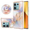 For Xiaomi Redmi Note 13 5G Case with Ring Kickstand IMD Marble Pattern TPU Back Cover