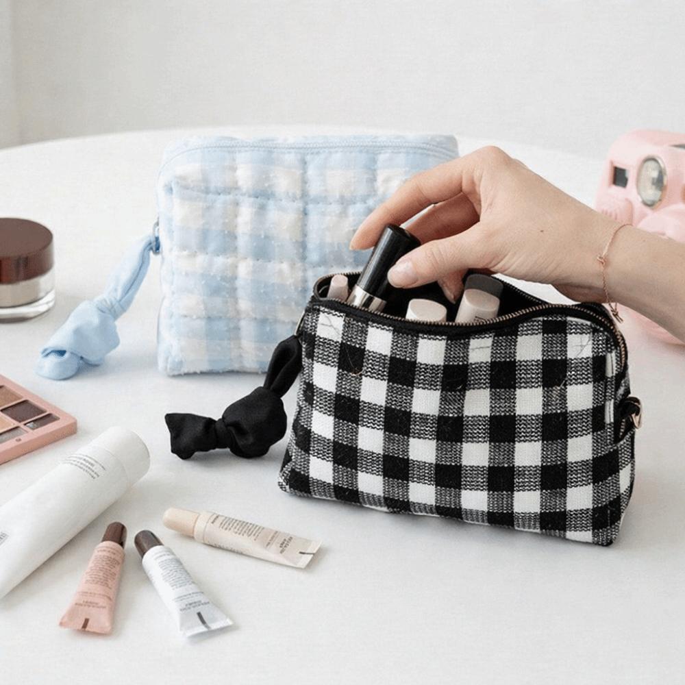 Large Capacity Makeup Bag Checkerboard Pattern Women  Toiletry Bag  Women Girls
