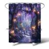 Purple Wisteria Flower Shower Curtain Enchanted Forest Waterfall Print Waterproof Fabric Machine Washable Durable For Allseasons