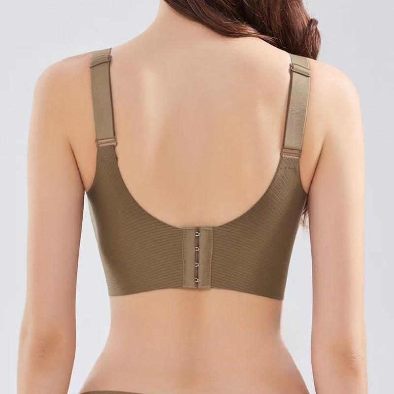 European Size Women's Plus Size Seamless Bras Push Up Bras for Large Breasts Maillard Colored Tank Top Underwear