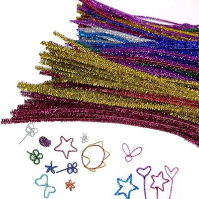 300Pcs Glitter Pipe Cleaners Chenille Stems,10Colors Sparkle Pipe Cleaner for Creative Crafts Decorations,Chenille Stems
