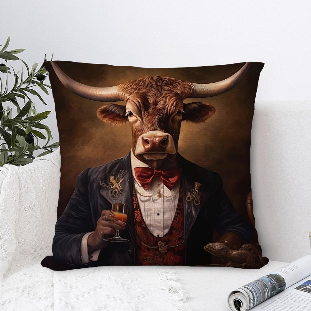 Nordic Fashion Animal Pillow Case Sofa Decorative Home Double-sided Print Plush Square Throw Pillow Covers Cushion Decor Cover