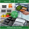 A25F-Reusable 32 Oz Meal Prep Containers 50 Pack 3-Compartment With Lids, To Go Take Out Plastic Food Storage