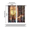 Set Of 2 Filtering Curtains Excluding Rods Non Movable Without Batteries Cute Cartoon Cat Use Bedrooms Living Rooms Curtain For Area Made Polyester