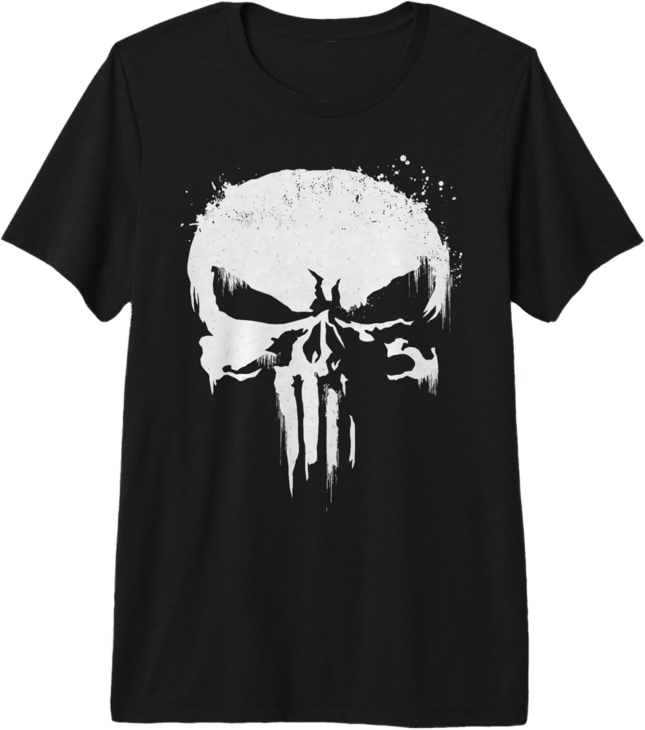 Marvel Punisher White Paint Splatter Skull Premium T-Shirt Premium T-Shirt S