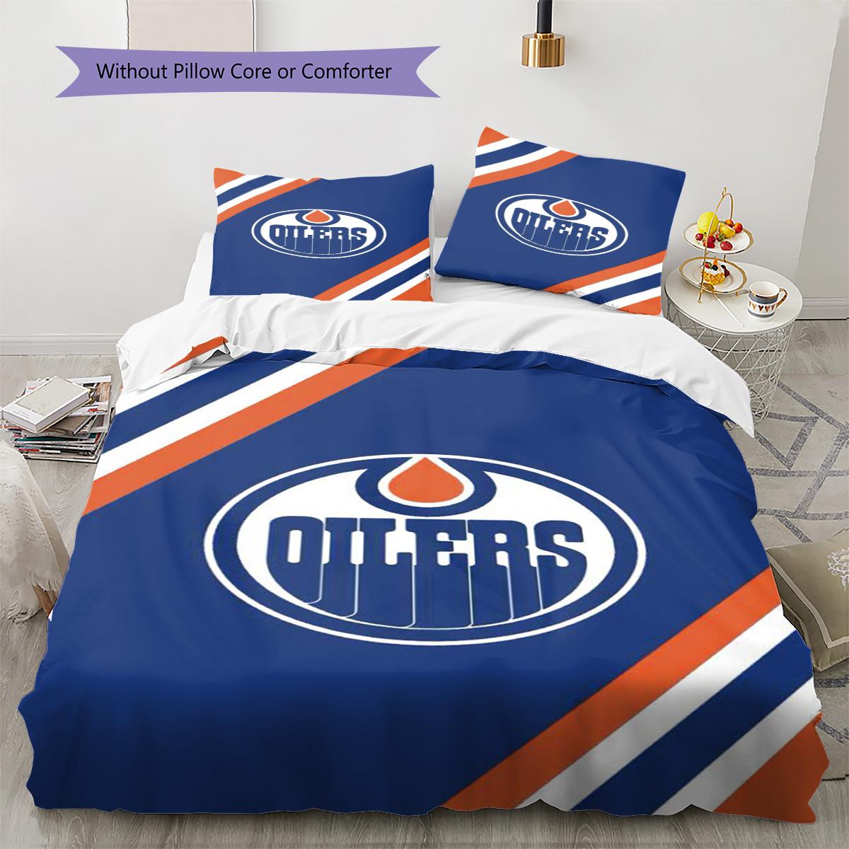 Edmonton Oilers raksta gultasveļas komplekts: segas